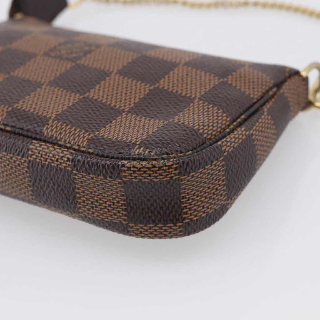 LOUIS VUITTON Damier Ebene Mini Pochette Accessoires Pouch N58011 Auth BA16809V