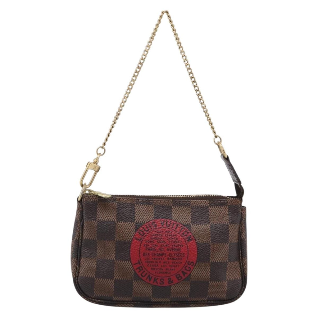 LOUIS VUITTON Damier Ebene Mini Pochette Accessoires Pouch N58011 Auth BA16809V