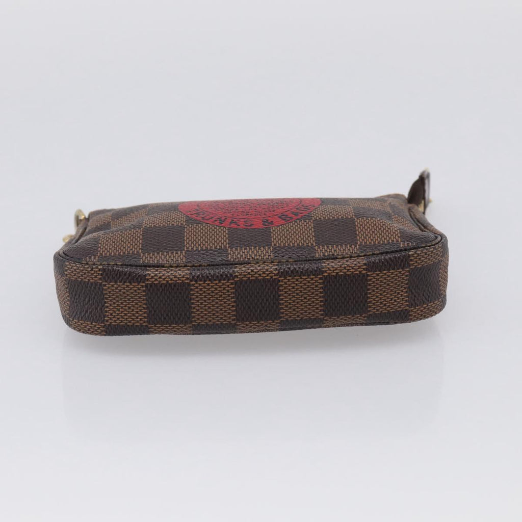 LOUIS VUITTON Damier Ebene Mini Pochette Accessoires Pouch N58011 Auth BA16809V