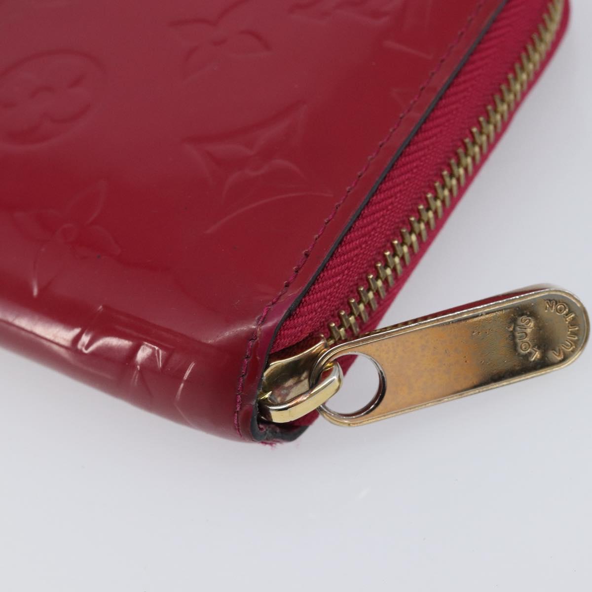 LOUIS VUITTON Monogram Vernis Zippy Wallet Magenta M61379 LV Auth BA16861