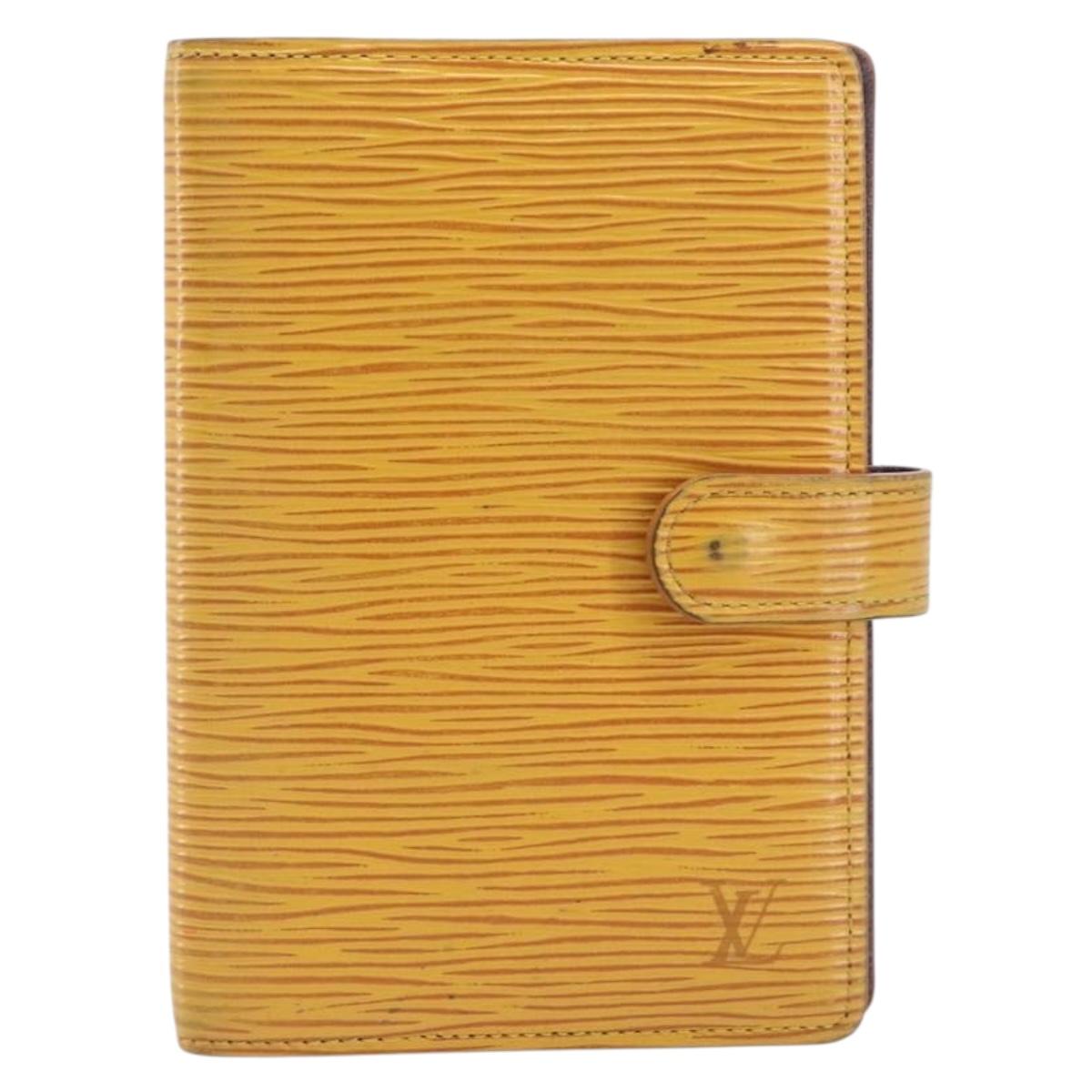 LOUIS VUITTON Epi Agenda PM Day Planner Cover Yellow R20059 LV Auth BA16872
