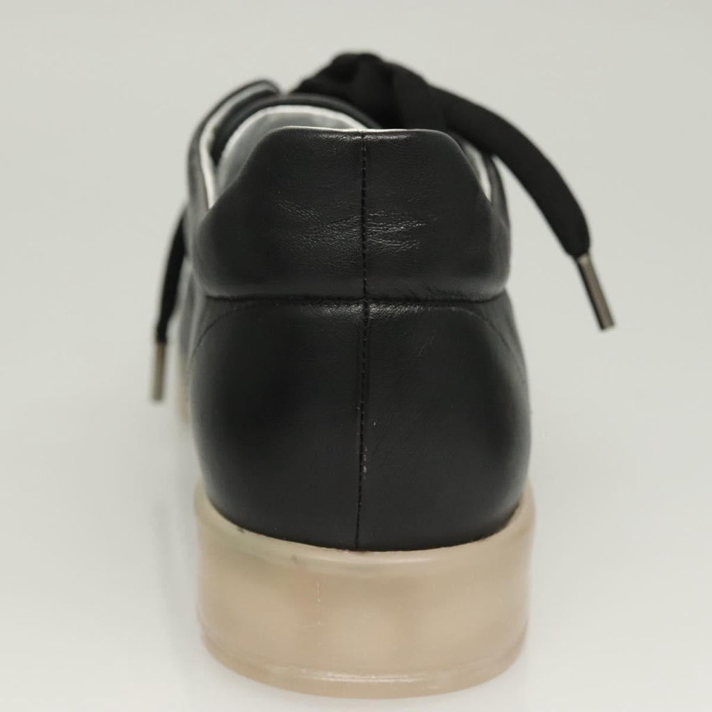 CHANEL Sneakers Lamb Skin 39 Black CC Auth BA2712