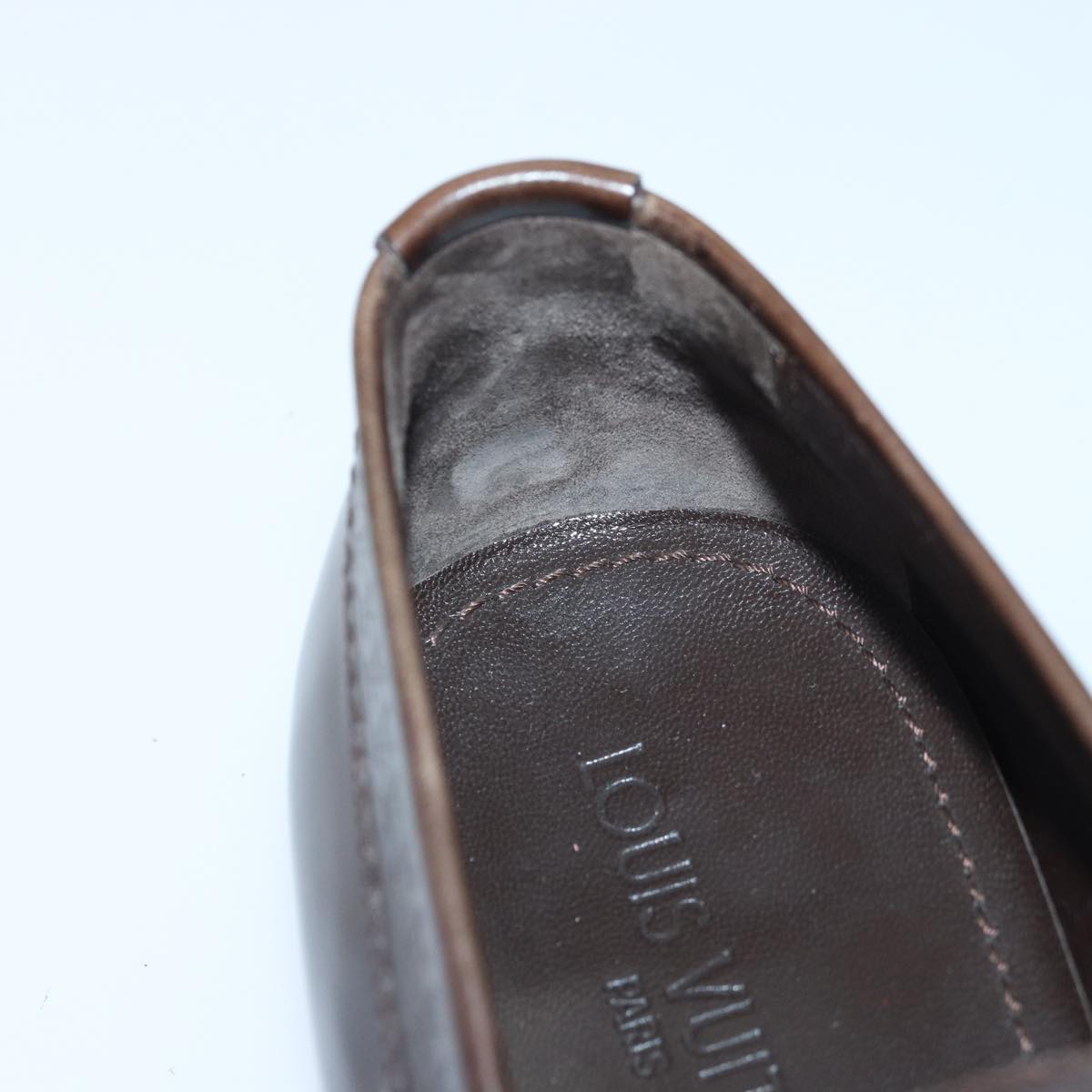LOUIS VUITTON shoes Leather 7 Brown LV Auth bs17139