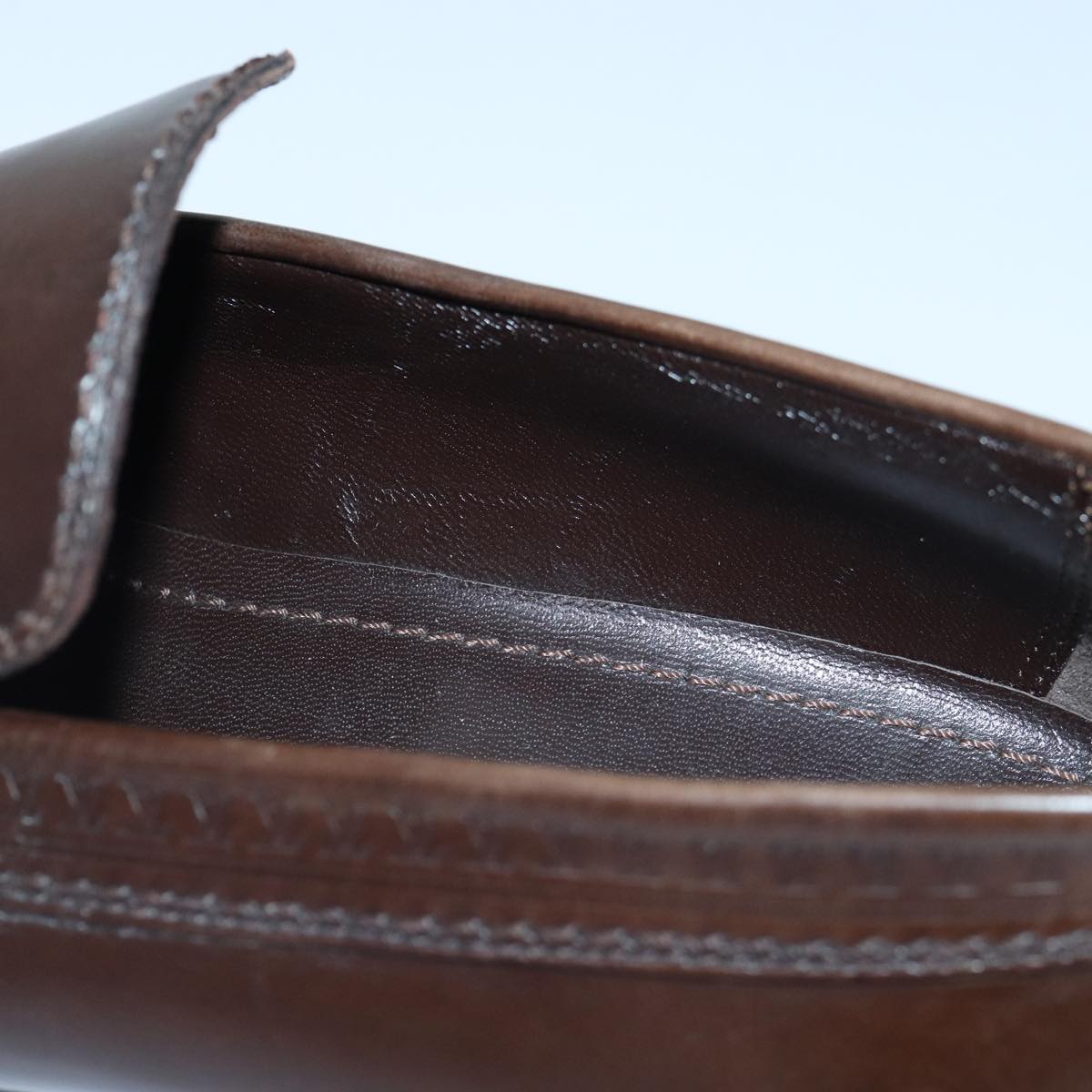 LOUIS VUITTON shoes Leather 7 Brown LV Auth bs17139