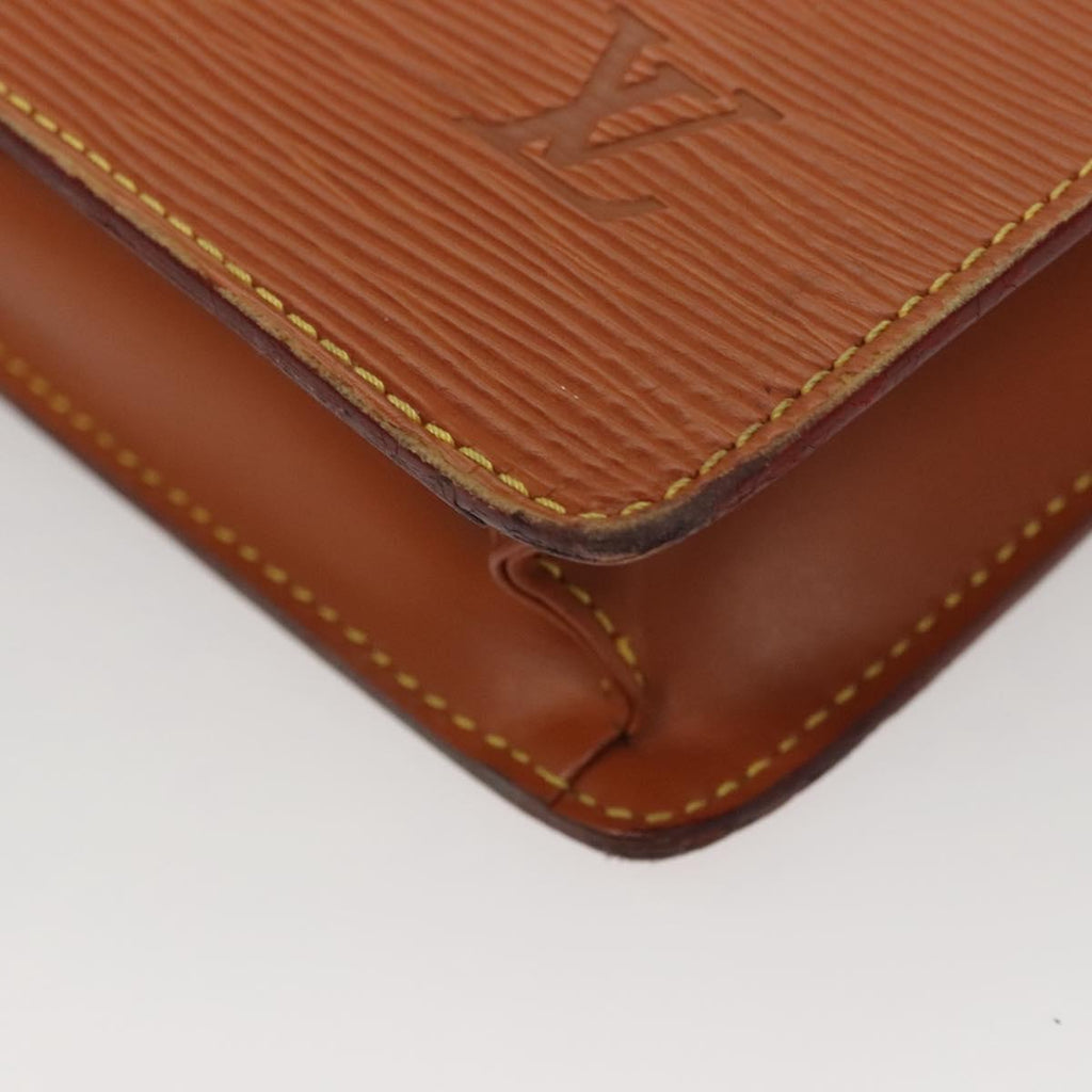 LOUIS VUITTON Epi Porte Documents Bandouliere Zipangu Gold M54468 Auth bs23752