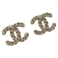 CHANEL Earring Metal Gold Tone CC Auth bs36533