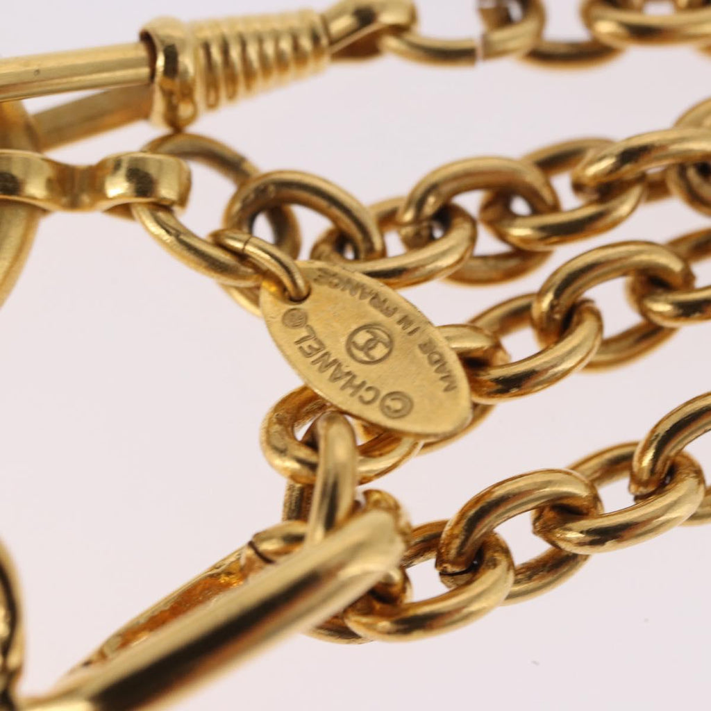 CHANEL Necklace Metal Gold Tone CC Auth bs36542V