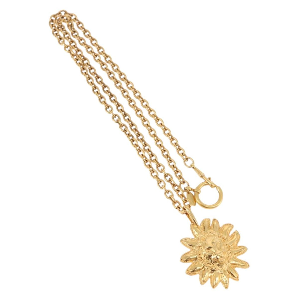 CHANEL Necklace Metal Gold Tone CC Auth bs36542V