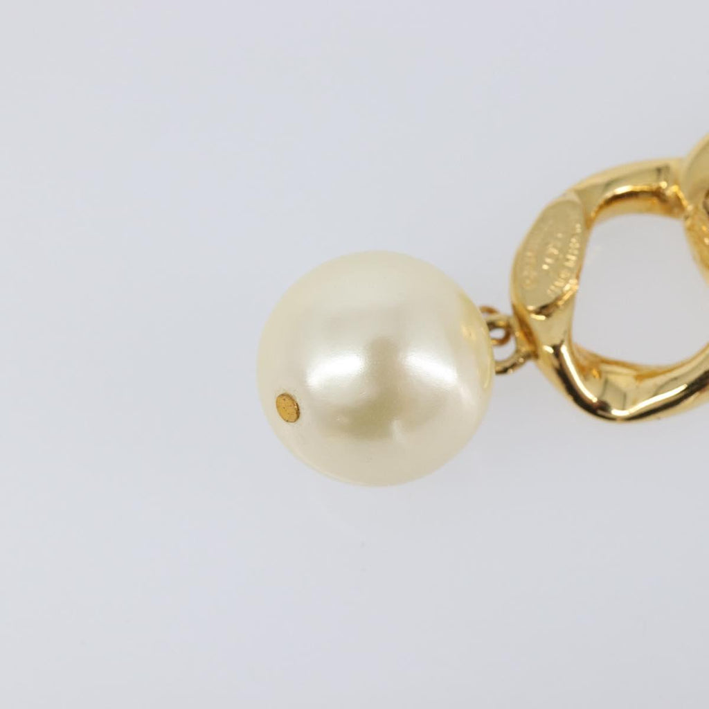 CHANEL Earring metal Gold Tone CC Auth bs37052