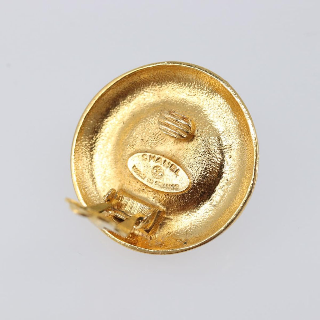 CHANEL Earring metal Gold Tone CC Auth bs37295