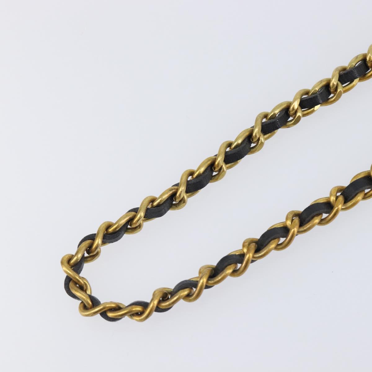CHANEL Necklace Metal Gold Tone CC Auth bs37528