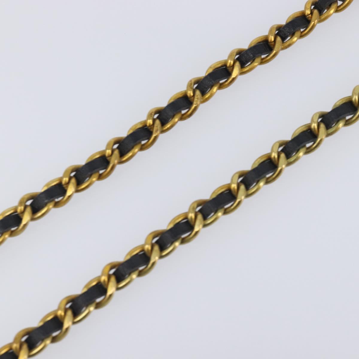 CHANEL Necklace Metal Gold Tone CC Auth bs37528