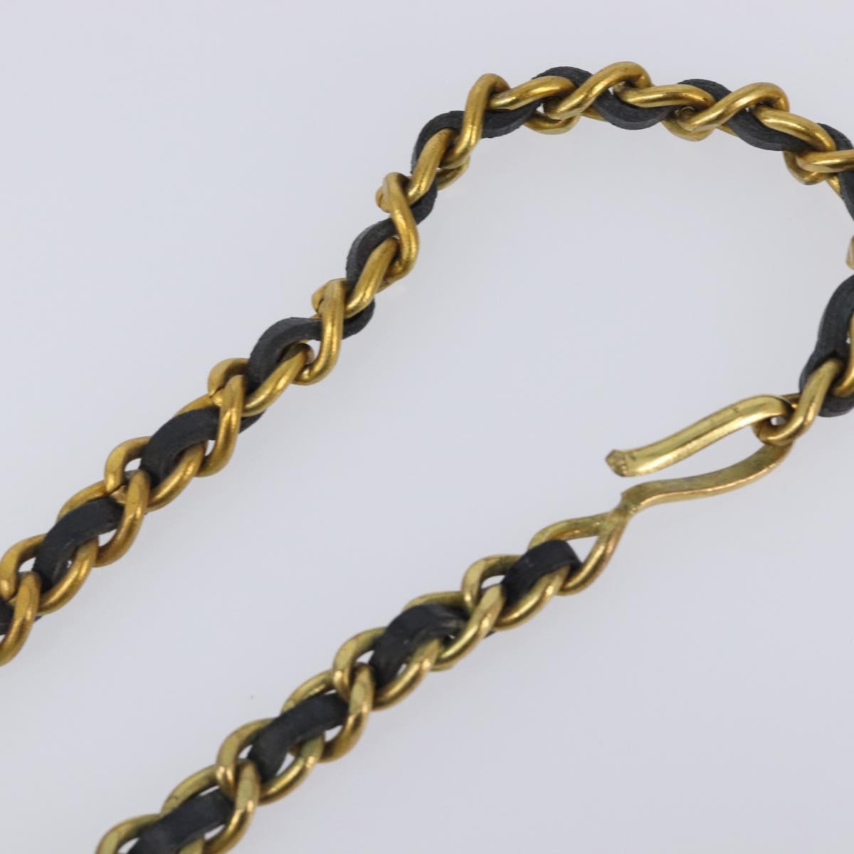 CHANEL Necklace Metal Gold Tone CC Auth bs37528