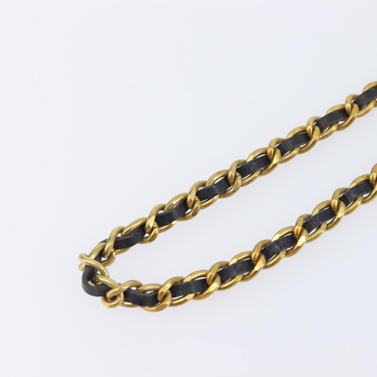 CHANEL Necklace Metal Gold Tone CC Auth bs37528