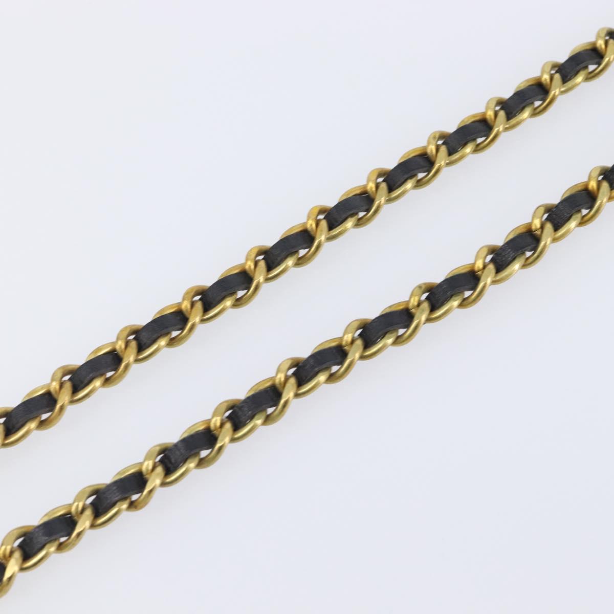 CHANEL Necklace Metal Gold Tone CC Auth bs37528