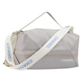 CHANEL Sports Line Shoulder Bag Nylon Gray Silver CC Auth bs37611