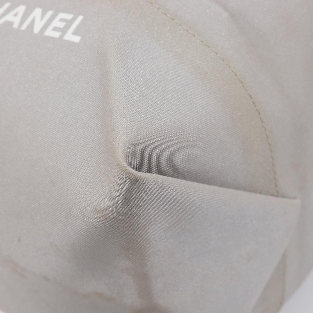 CHANEL Sports Line Shoulder Bag Nylon Gray Silver CC Auth bs37611