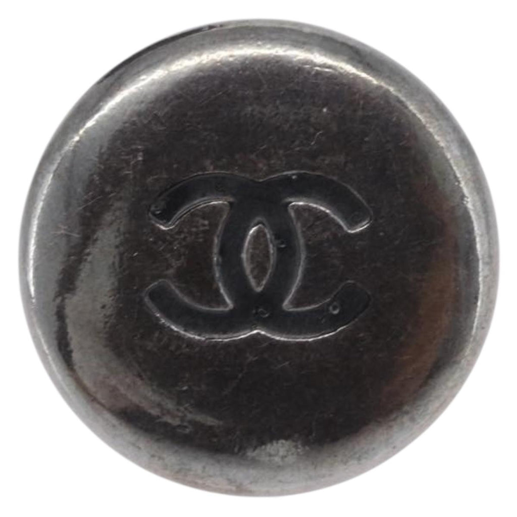 CHANEL Earring metal Silver CC Auth bs37616