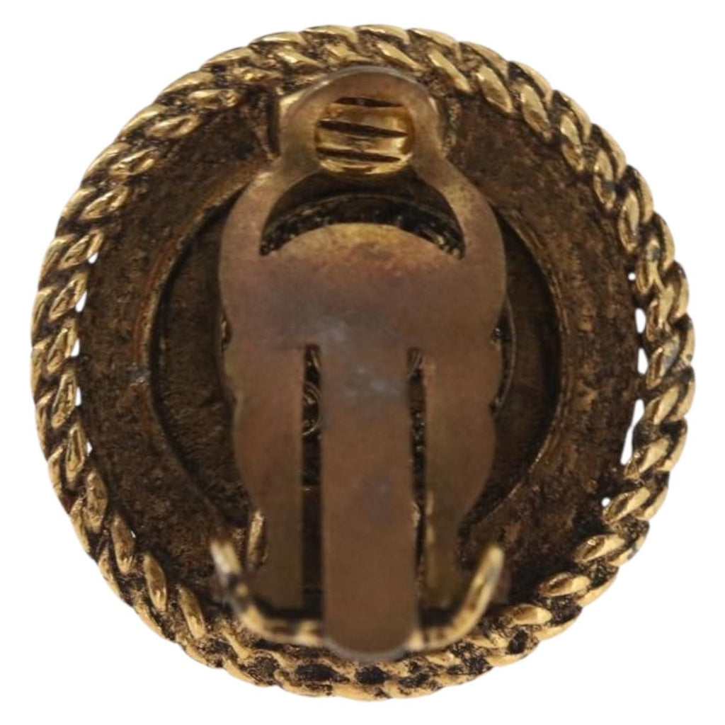 CHANEL Earring metal Gold Tone CC Auth bs37624