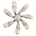 CHANEL Brooch metal Silver CC Auth bs37630V