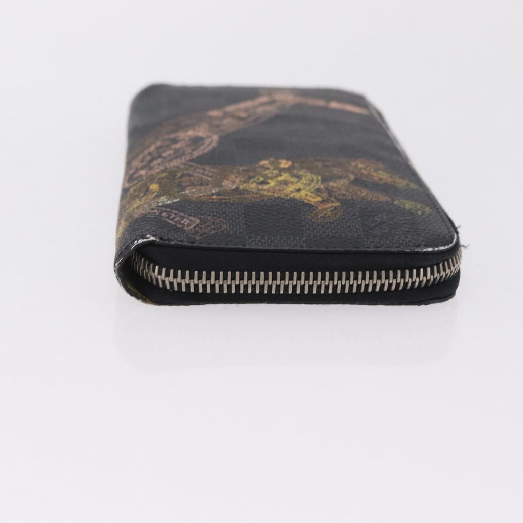 LOUIS VUITTON Taigarama Damier Graphite Zippy Wallet Vertical 2 Set Auth bs37804