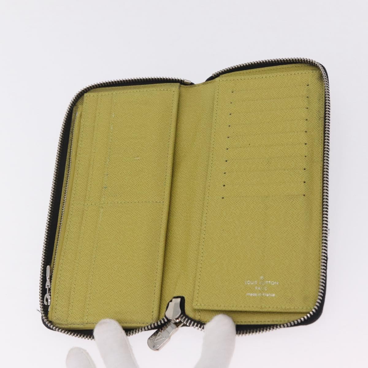 LOUIS VUITTON Taigarama Damier Graphite Zippy Wallet Vertical 2 Set Auth bs37804