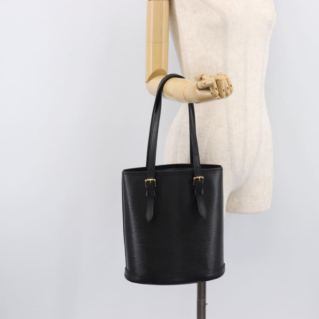 LOUIS VUITTON Epi Bucket PM Hand Bag SPO Black M58992 LV Auth bs37854A