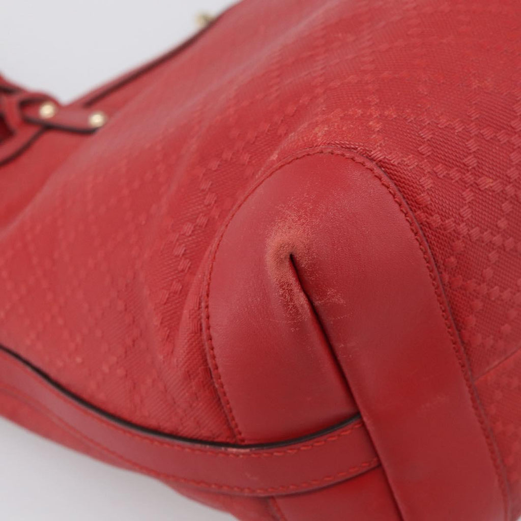 GUCCI Diamante Tote Bag PVC Leather Red Gold Tone 247209 Auth bs37876