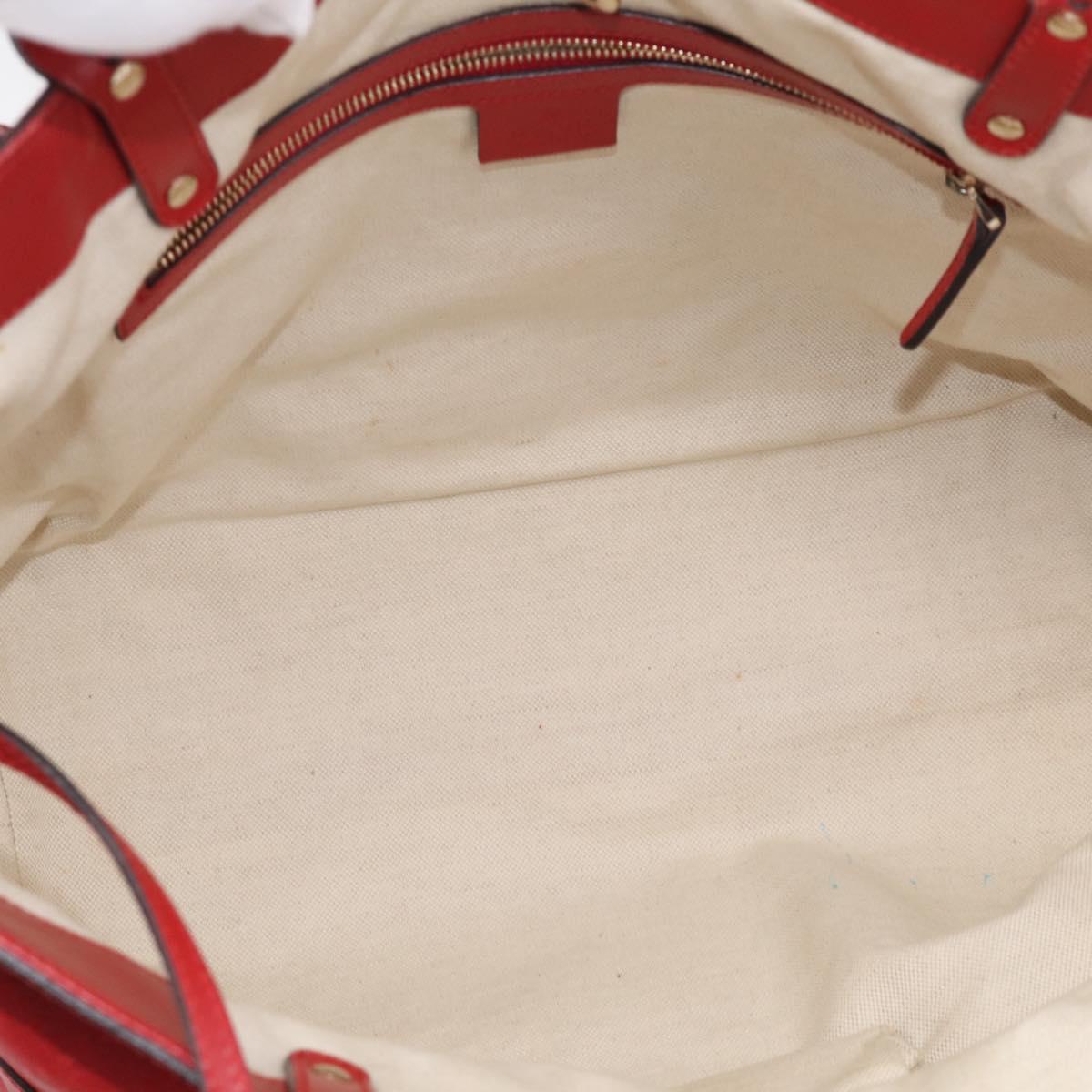 GUCCI Diamante Tote Bag PVC Leather Red Gold Tone 247209 Auth bs37876