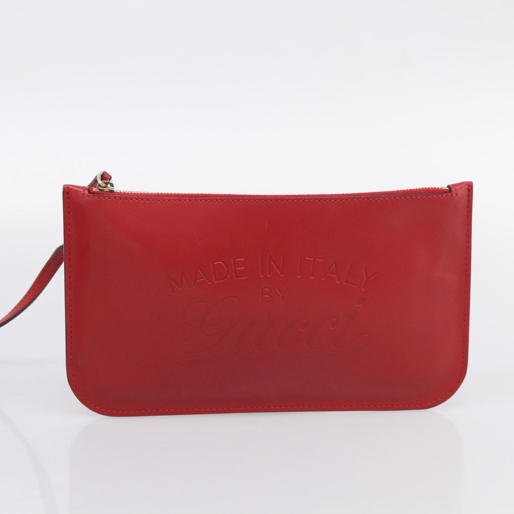 GUCCI Diamante Tote Bag PVC Leather Red Gold Tone 247209 Auth bs37876