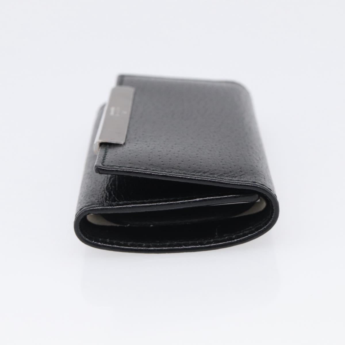 GUCCI Key Case Leather Black Silver 033 0959 Auth bs37882