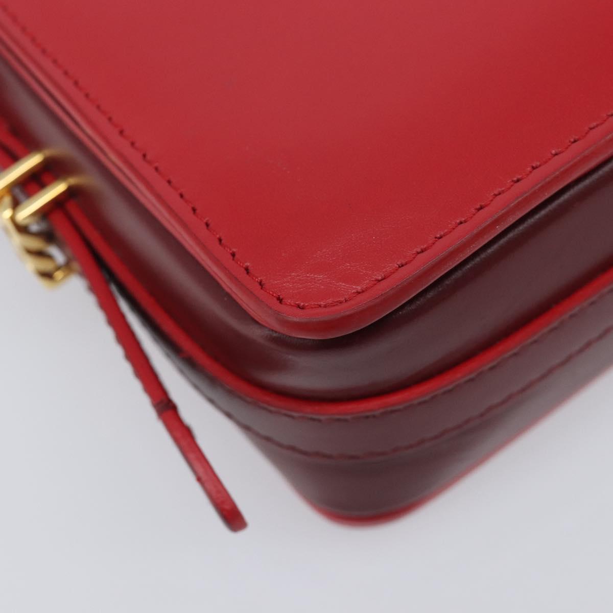 BURBERRY Grace Shoulder Bag Leather Red Gold Tone Auth bs37892A