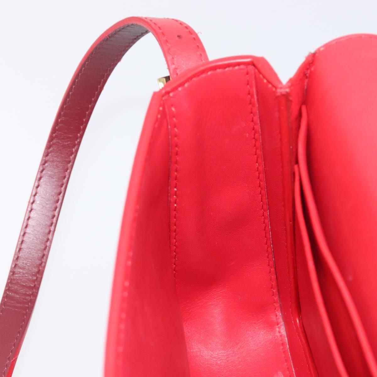 BURBERRY Grace Shoulder Bag Leather Red Gold Tone Auth bs37892A