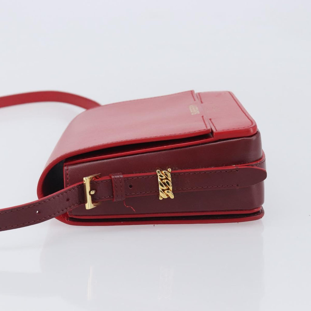 BURBERRY Grace Shoulder Bag Leather Red Gold Tone Auth bs37892A