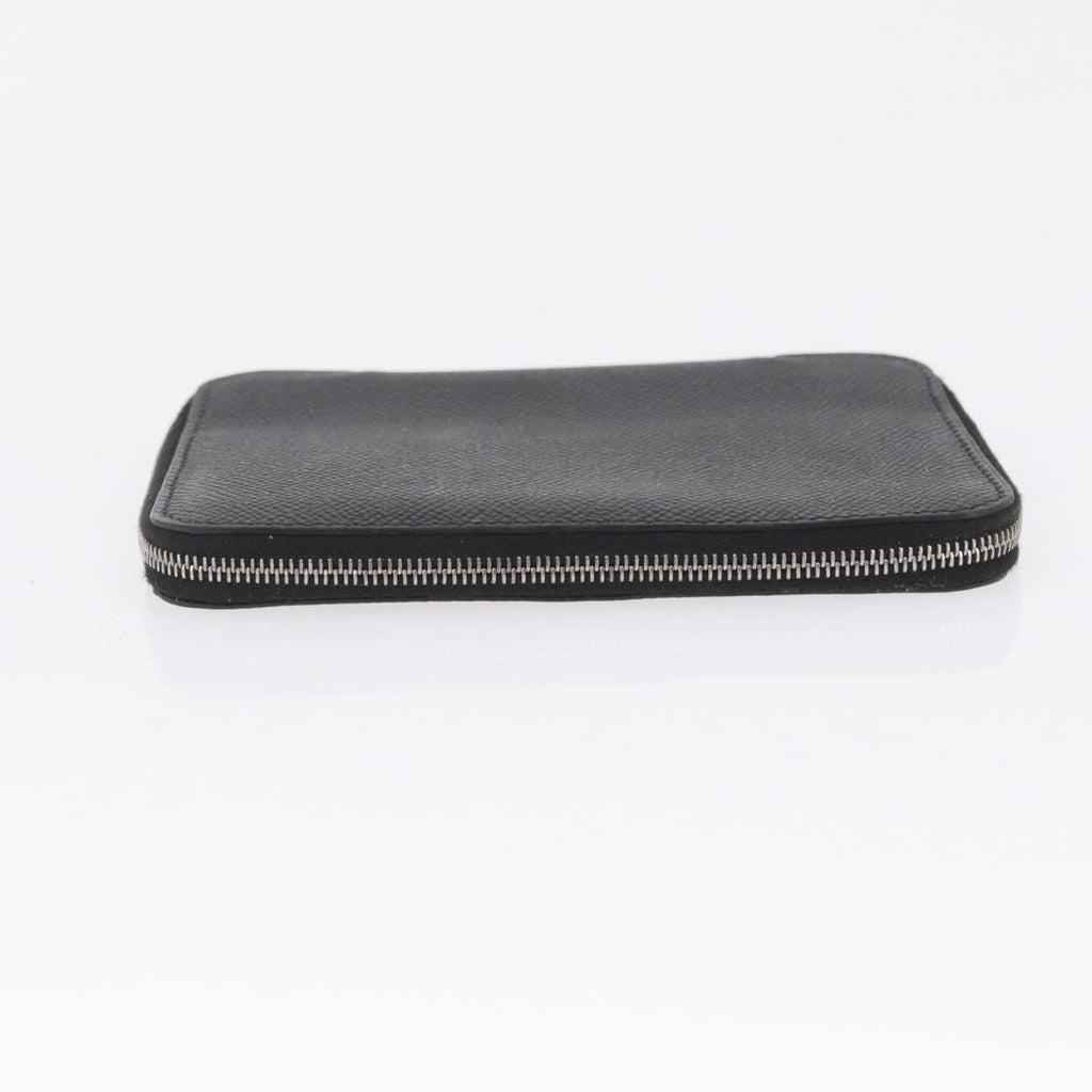 HERMES Coin Purse Wallet Canvas 3 Set Black Orange Auth bs37906
