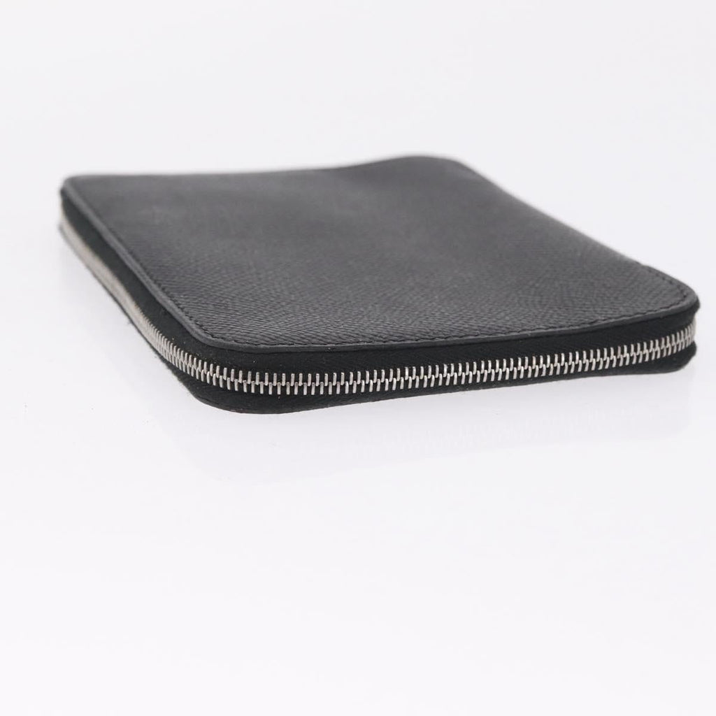 HERMES Coin Purse Wallet Canvas 3 Set Black Orange Auth bs37906