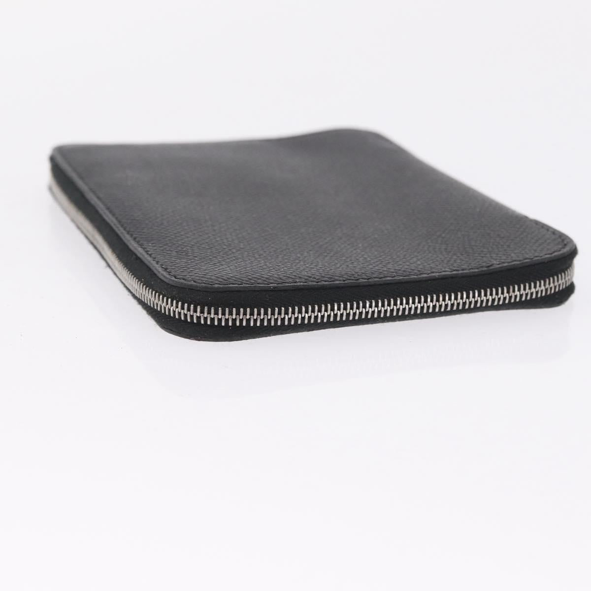 HERMES Coin Purse Wallet Canvas 3 Set Black Orange Auth bs37906