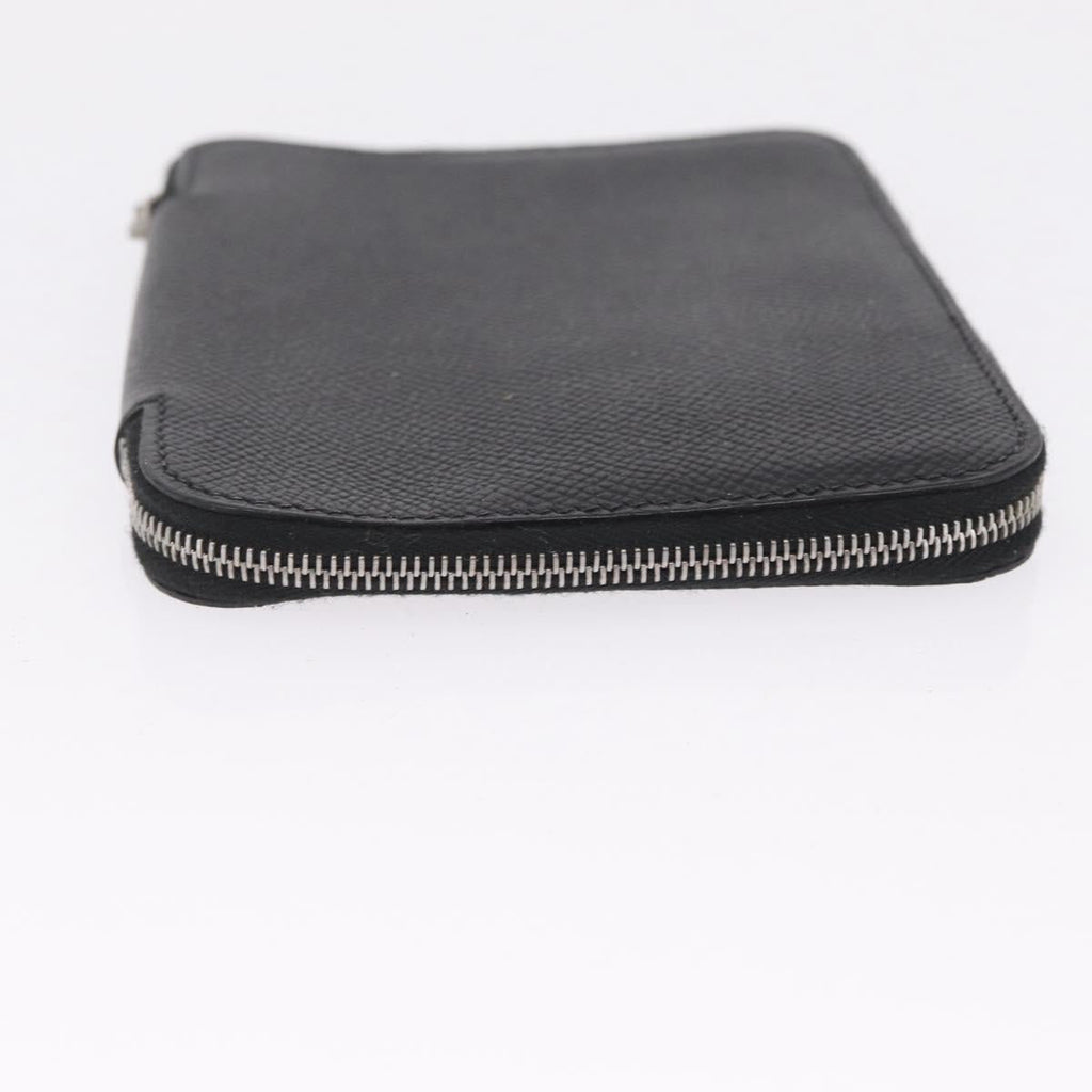 HERMES Coin Purse Wallet Canvas 3 Set Black Orange Auth bs37906