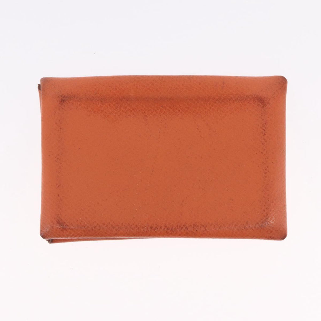 HERMES Coin Purse Wallet Canvas 3 Set Black Orange Auth bs37906