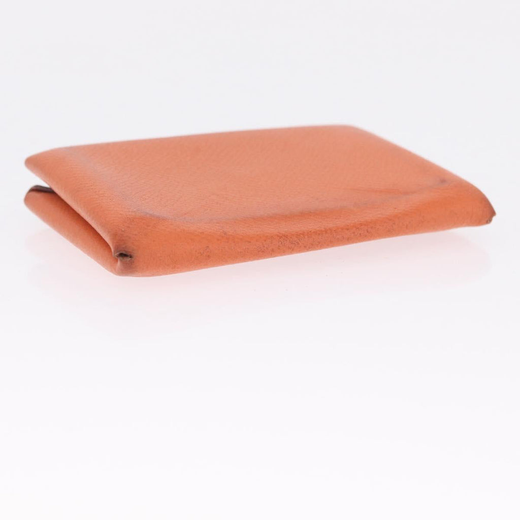 HERMES Coin Purse Wallet Canvas 3 Set Black Orange Auth bs37906