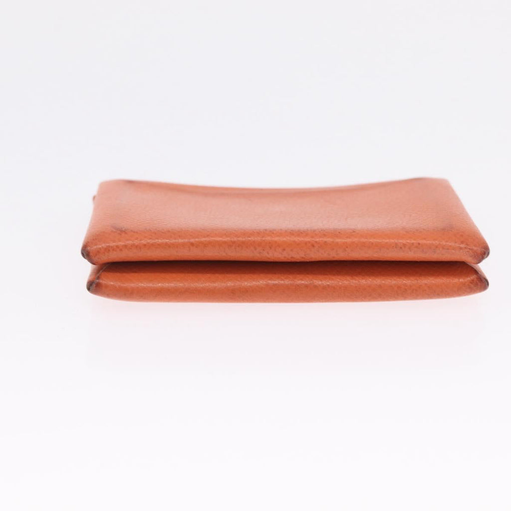 HERMES Coin Purse Wallet Canvas 3 Set Black Orange Auth bs37906