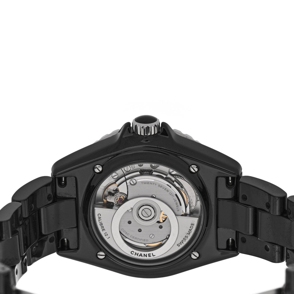 Stainless Steel Ceramic 38mm J12 Phantom Automatic Watch Black
