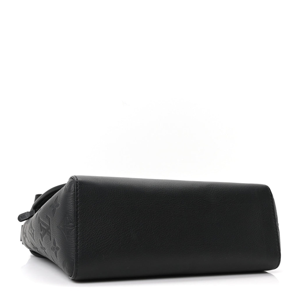 Calfskin Monogram Shadow Pulse Messenger  Black