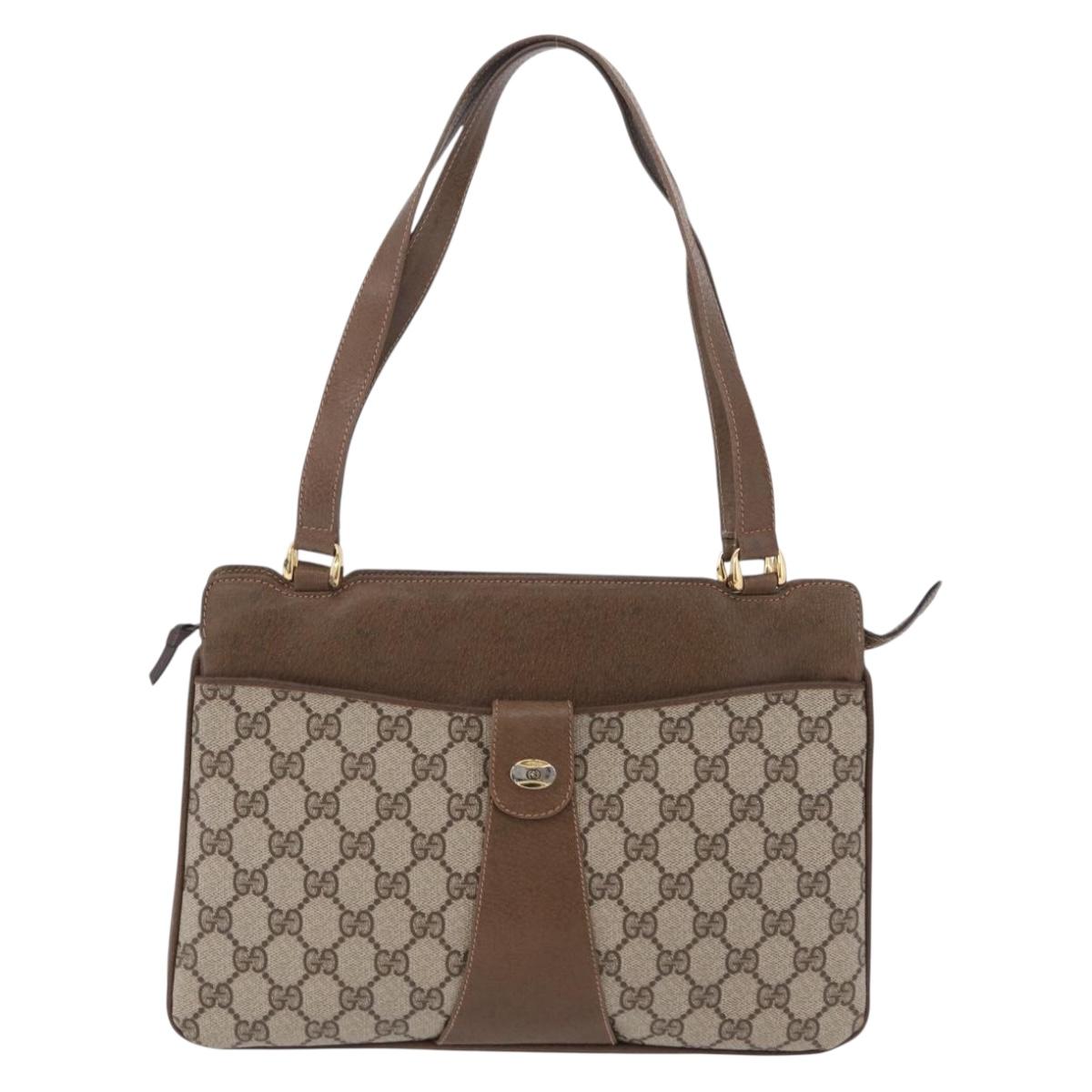 GUCCI GG Supreme Tote Bag PVC Beige Gold 86 02 021 Auth ep16415