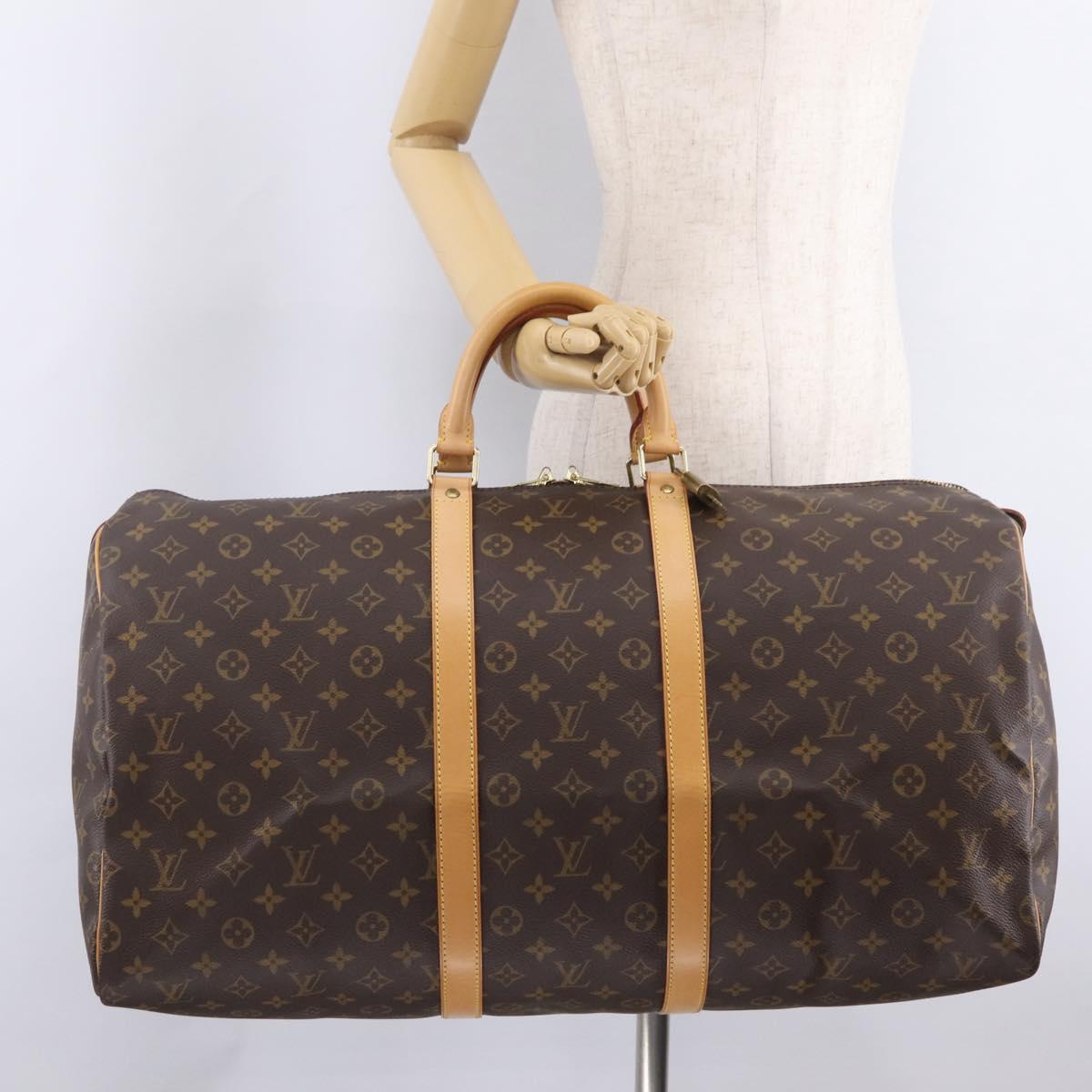 LOUIS VUITTON Monogram Keepall 55 Boston Bag M41424 LV Auth ep16563V