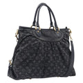 LOUIS VUITTON Monogram Denim Neo Cabby MM Hand Bag Black M95351 LV Auth ep16576A