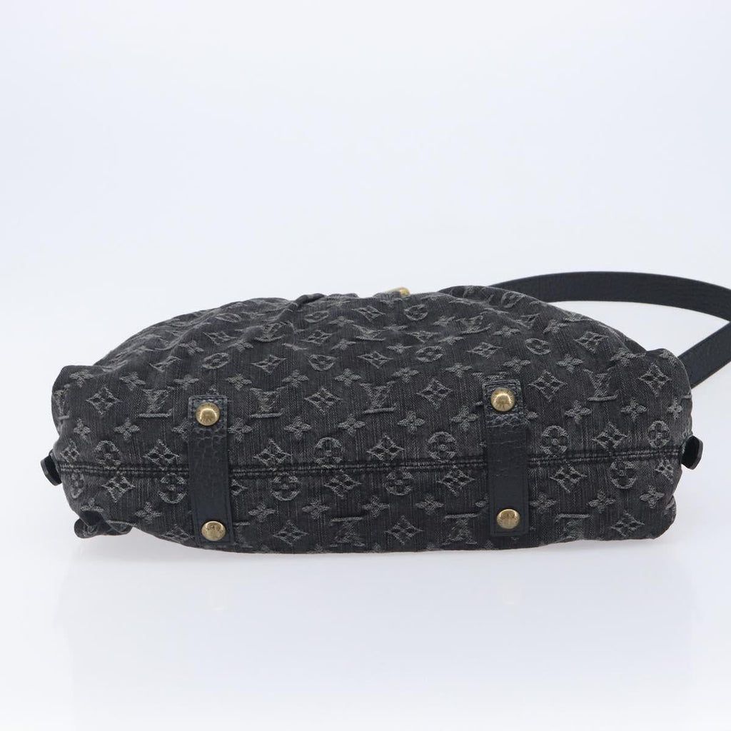 LOUIS VUITTON Monogram Denim Neo Cabby MM Hand Bag Black M95351 LV Auth ep16576A