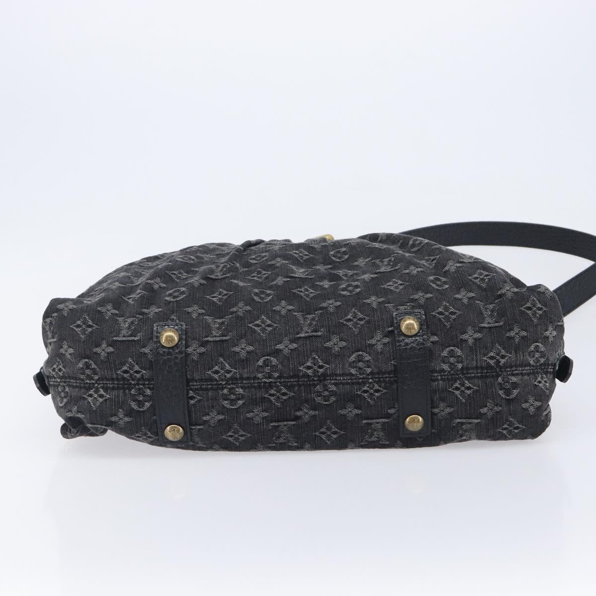 LOUIS VUITTON Monogram Denim Neo Cabby MM Hand Bag Black M95351 LV Auth ep16576A