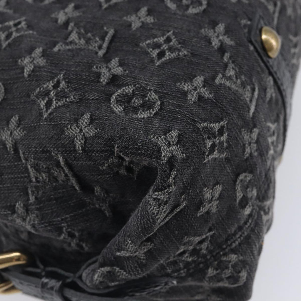 LOUIS VUITTON Monogram Denim Neo Cabby MM Hand Bag Black M95351 LV Auth ep16576A