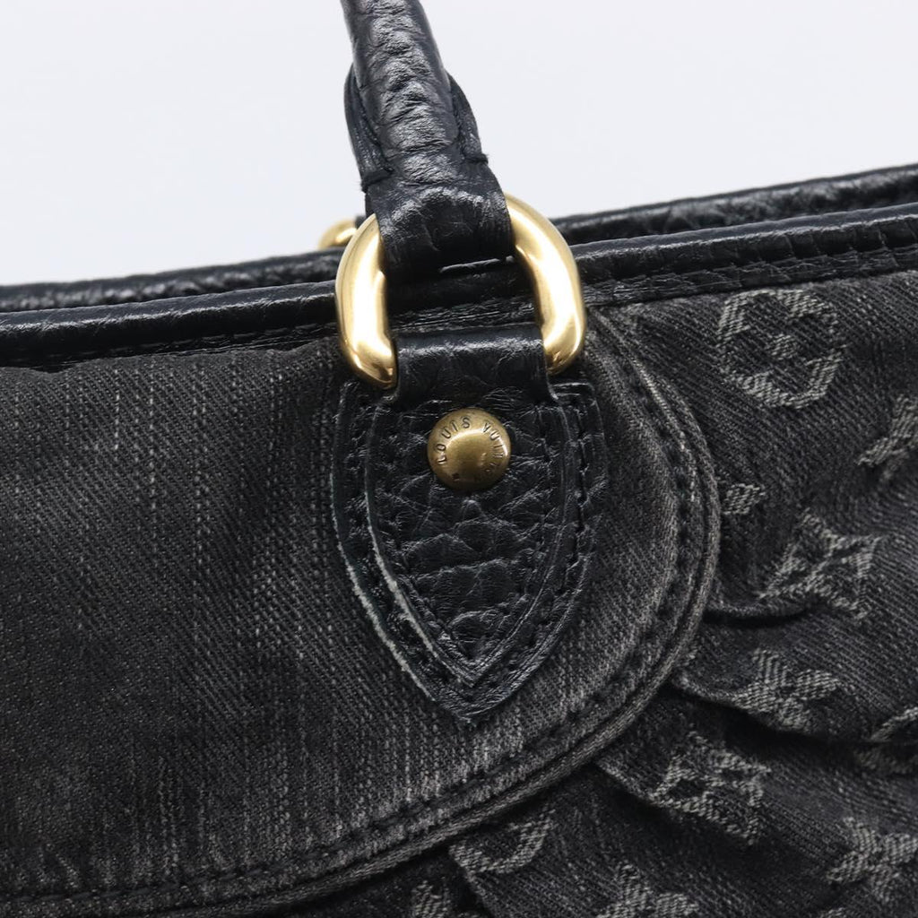 LOUIS VUITTON Monogram Denim Neo Cabby MM Hand Bag Black M95351 LV Auth ep16576A